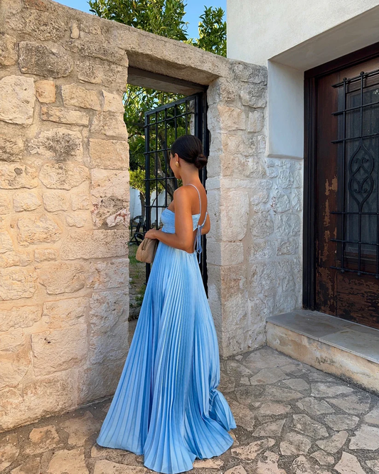 Elegant Engagement Dress Wedding Party Dresses Special Occasion Dress Halter Pleated Floor Length Prom Dress cg25162