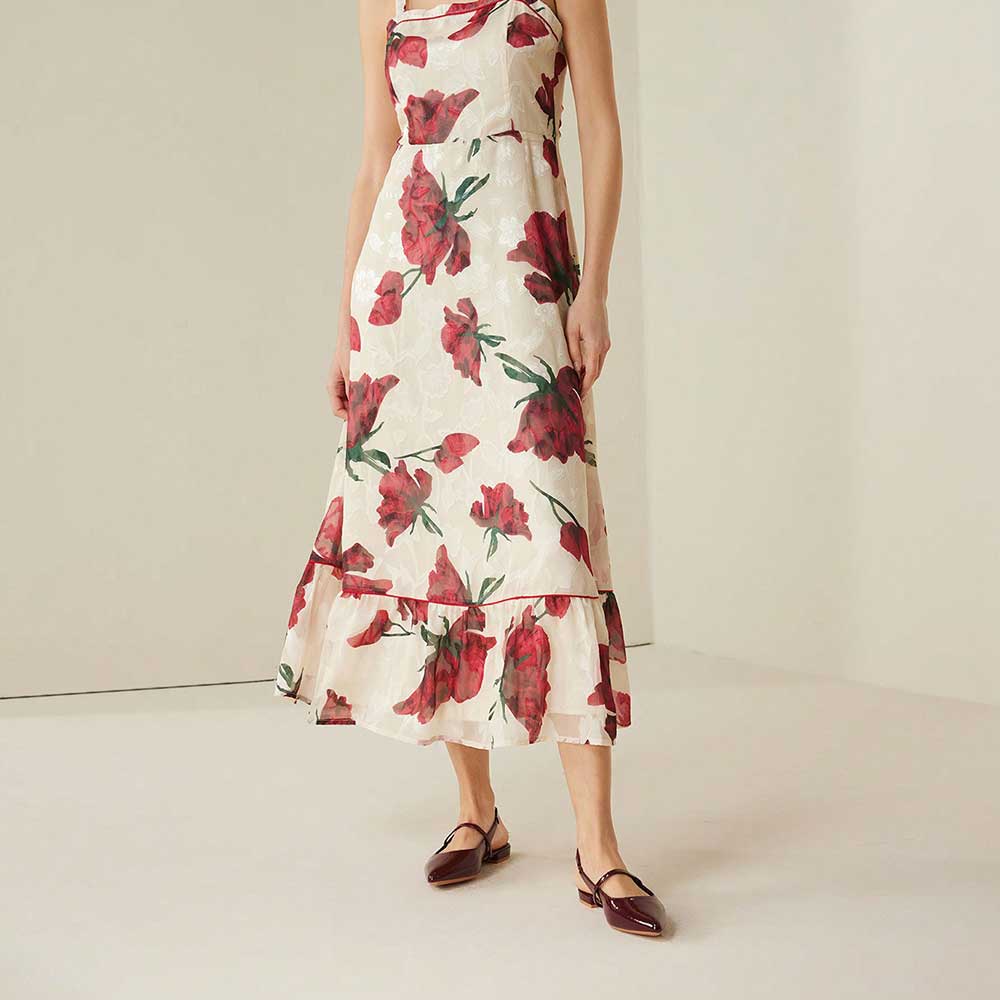 Burgundy Patent Leather Pointed Toe Flats Slingback Shoes for Women