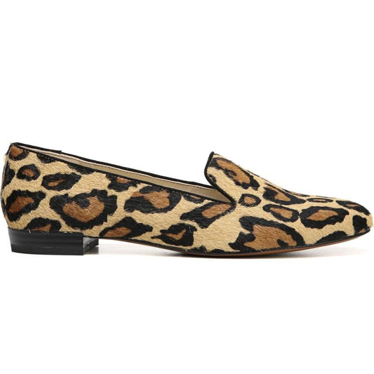 Brown Leopard Print Round Toe Casual Flats Women's Loafers