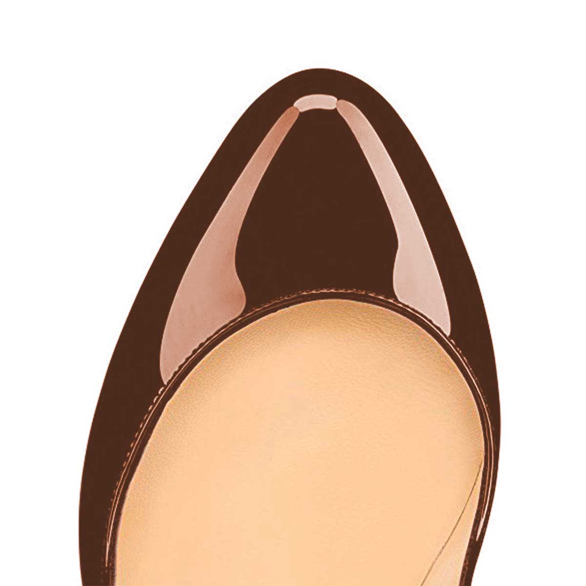 Women's Patent Leather Round Toe Platform Pumps Heels in Brown