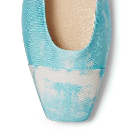 Light Blue Square Toe Comfortable Flats
