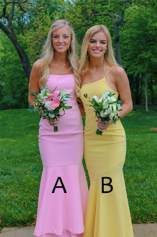 PM401,Spaghetti Straps Mermaid Long Prom Dresses,Satin Evening Party Dress