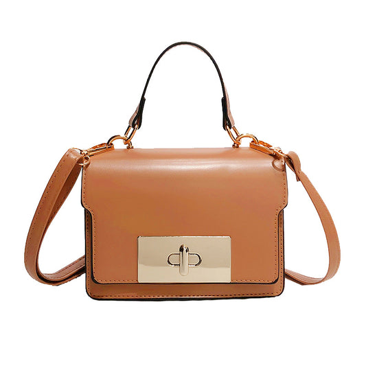 Simple Fashion Trendy All-match Versatile Shield Lock Buckle Messenger Handbags Design Crossbody Doctor Bags