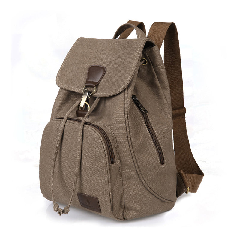 Vintage Fashion Women's Side Zipper Pockets College Style Unisex Design Smart Foldable Backpack
