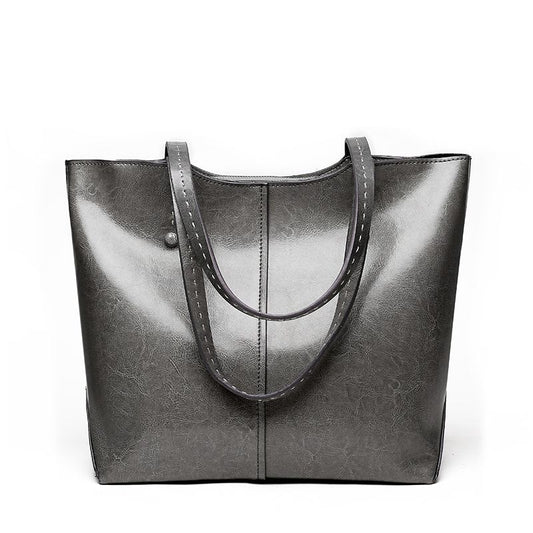 Women Commute Large Capacity Good Quality Genuine Leather Tote Bag