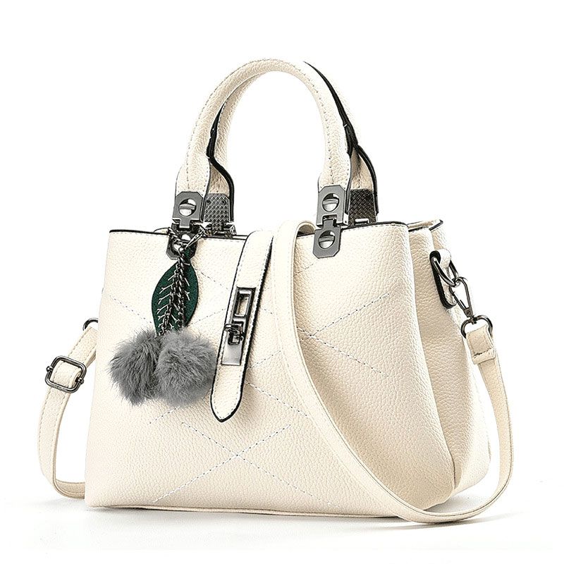New Arrival Women Solid Color Classic Stitching Design PU Handle Bag