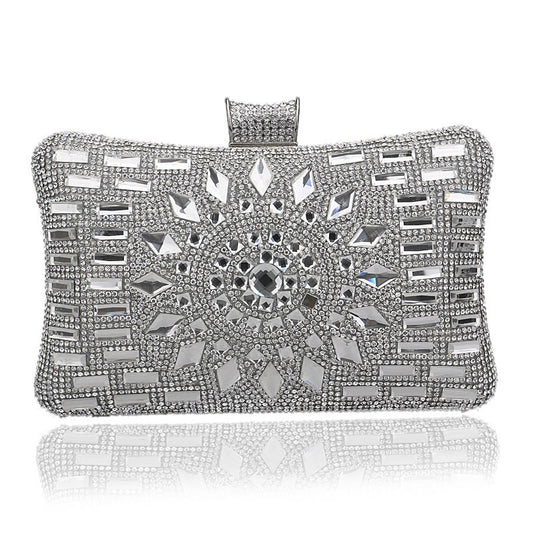 Luxurious Rhinestone Decor Square Evening Party Clutch Bags