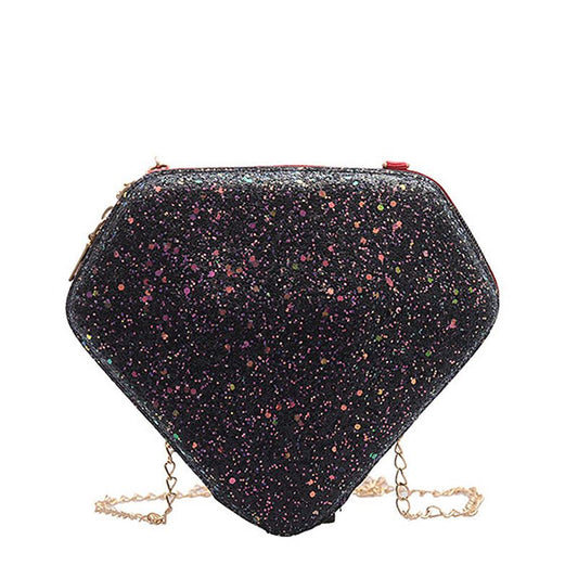 New Style Diamond Shaped Sequins Chain Unique Crossbody Bag