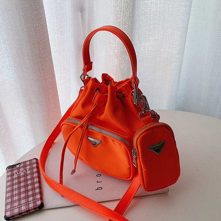 Woman Fashion Large Capacity Solid Color Bucket Bag