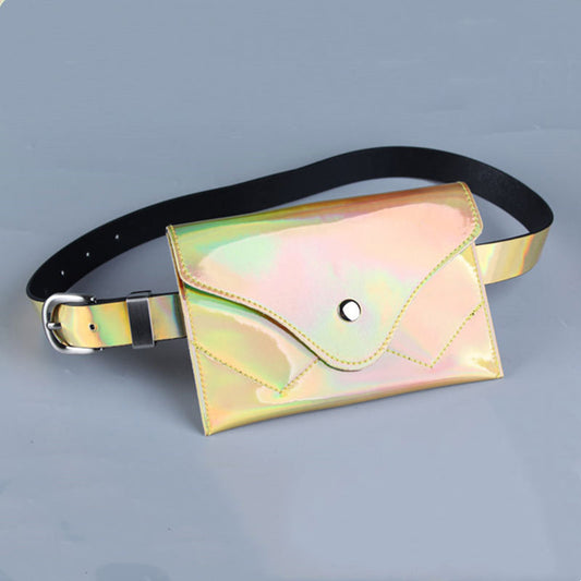 Women Fashion PU Laser Design Waist Bag