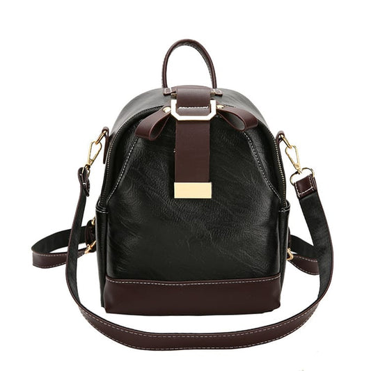 Women Classic Color Blocking Multi-pocket Backpack