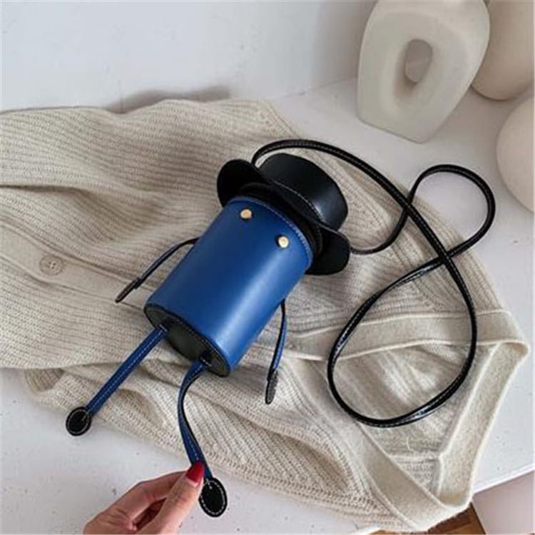 Sac bandoulière pour femme avec coutures contrastées et motif dessin animé