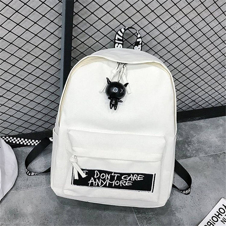 Women Simple Letter Printed Large Capacity Zipper Backpack