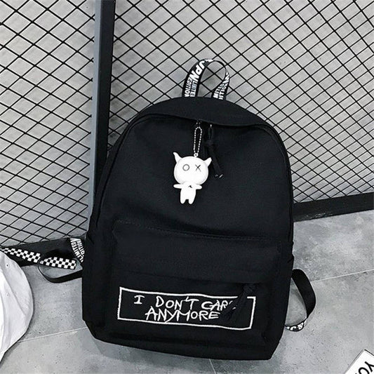 Women Simple Letter Printed Large Capacity Zipper Backpack