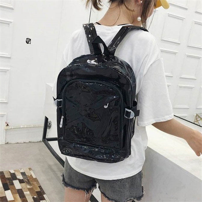 Women Fashion Solid Color Clear Backpack
