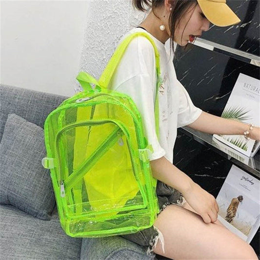 Women Fashion Solid Color Clear Backpack