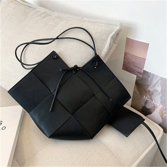 Sac à bandoulière irrégulier de grande capacité pour femme, couleur unie, tendance