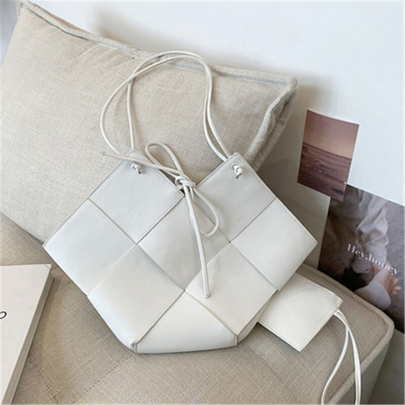 Sac à bandoulière irrégulier de grande capacité pour femme, couleur unie, tendance