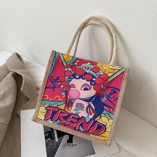 Women Fashion Cartoon Printed Handle Bag