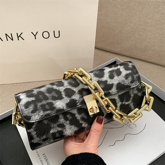 Sac à main tendance pour femme, imprimé animal, color block