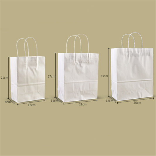 Fashion White Thickened Kraft Paper Gift Bag