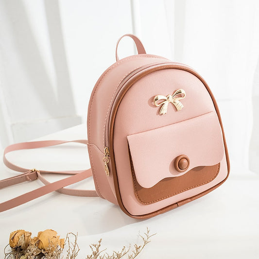 Women Fashion Color Blocking Mini Backpack