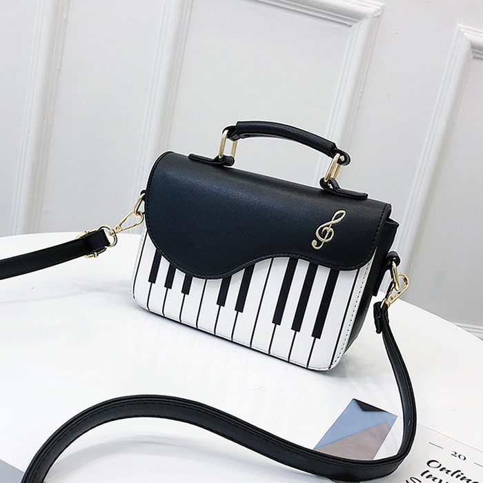 Sac bandoulière pour femme au design créatif pianoforte
