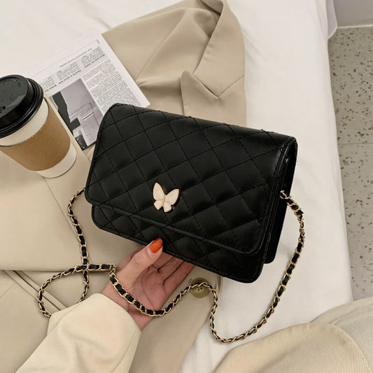 Fashion Rhombus Pattern Bow Decoration Crossbody Bags