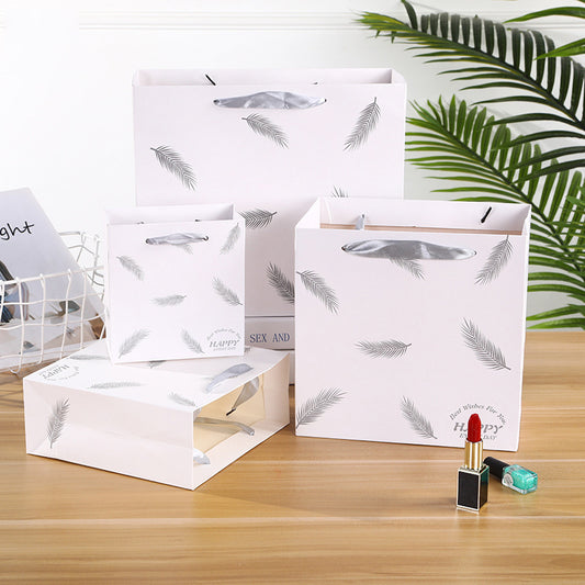 Fashion Feather Printing Packaging Shopping Paper Bag