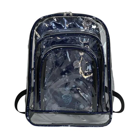 Fashion Large Capacity Graffiti Clear Pvc Backpack