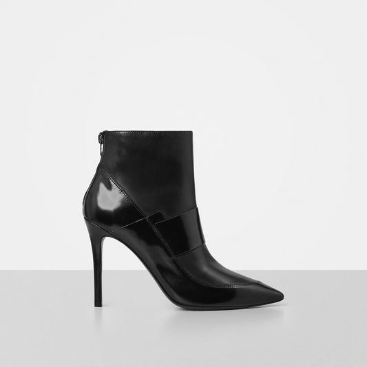 Women's Black Stiletto Heel Ankle Boots Chic Pointy Toe Booties