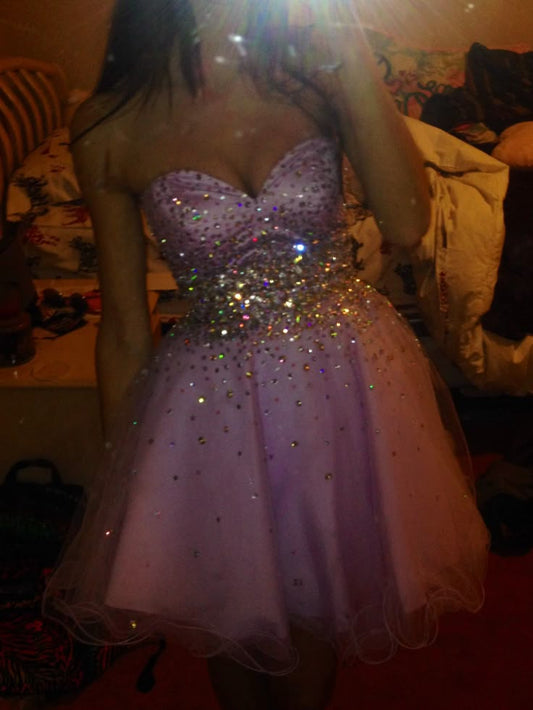 A Line Lilac Cocktail Dresses Homecoming Dress Short Prom Dress Party Dress cg26002