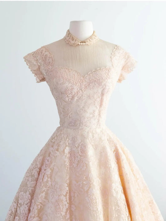 A Line Lace Vintage Homecoming Dresses Short Prom Dress Short Party Dress cg25925