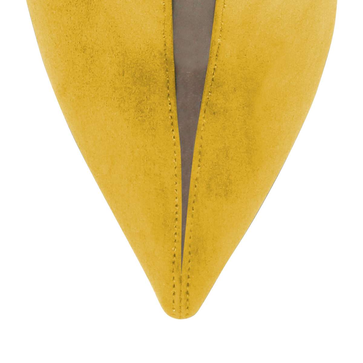 Yellow Vegan Suede Pointed Toe Cut Out Heeled Ankle Boots