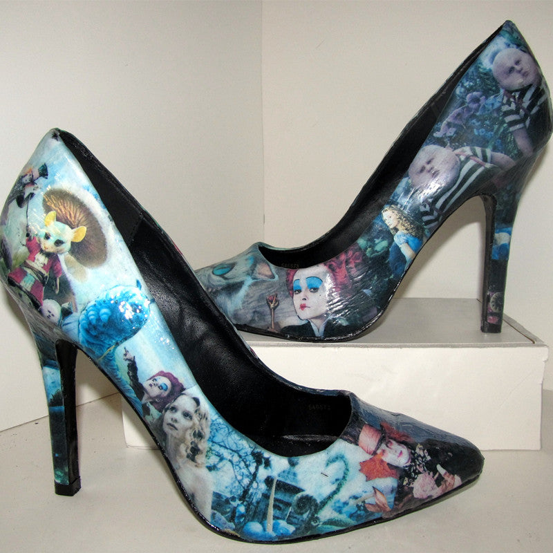 Alice In Wonderland Blue Stiletto Heels Pumps for Halloween