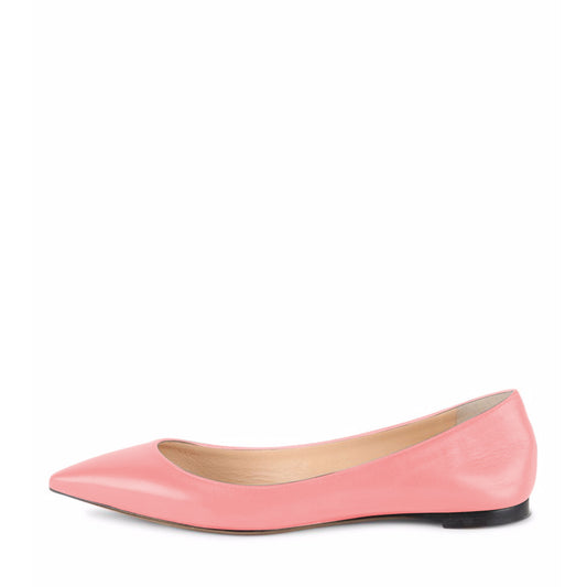 Women's Peach Pink Pointed Toe Comfortable Flats