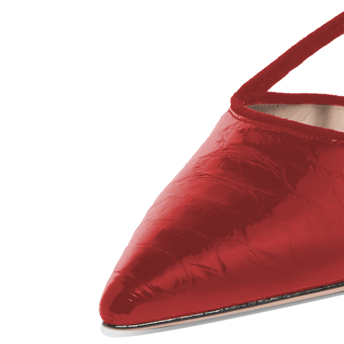 Burgundy Pointy Toe Flats Python Ankle Strap Shoes