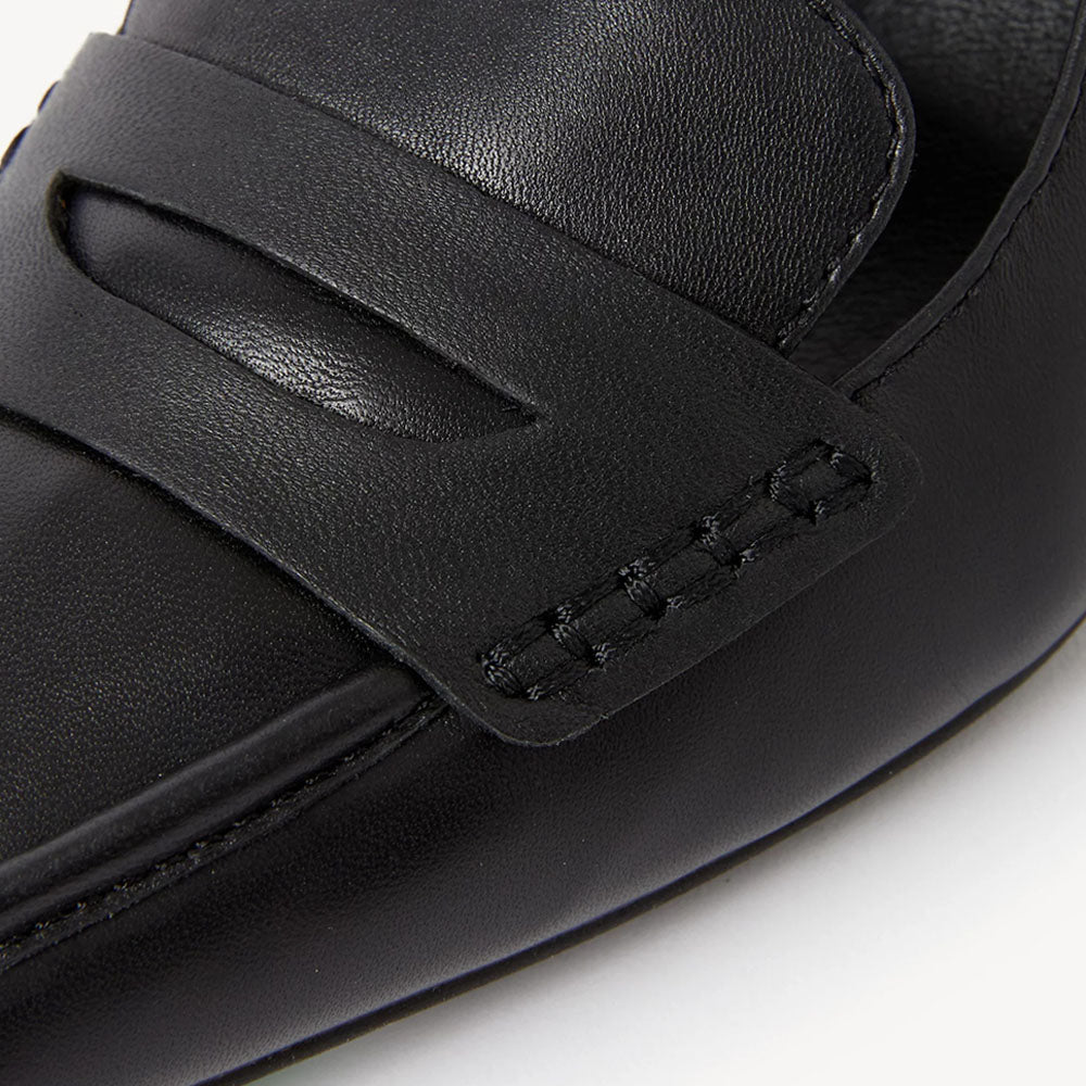 Black Pointed Toe Loafers Kitten Heels Slingback Pumps for Women