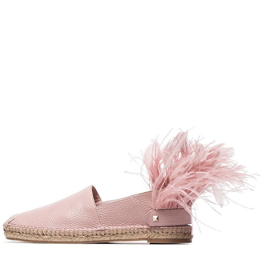 Pink Feather Comfortable Flats