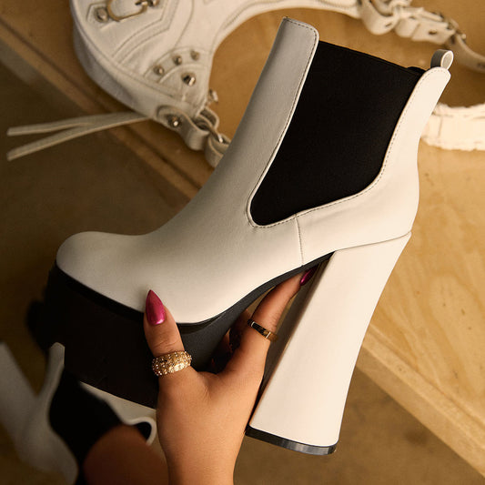 White Platform Ankle Boots