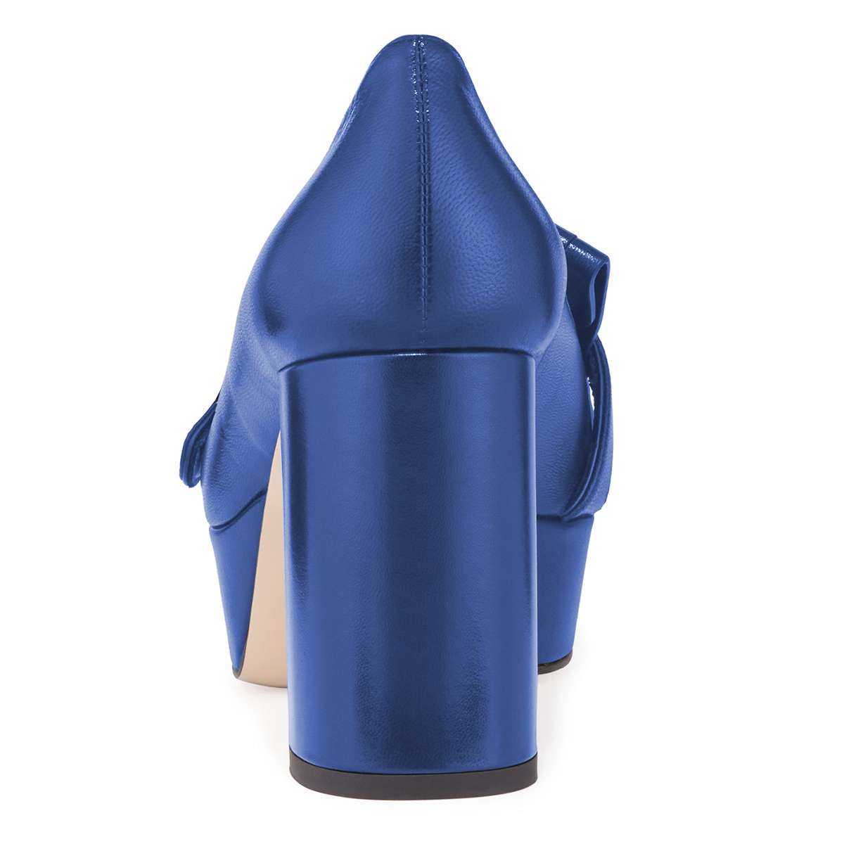 Blue Fringed Square Toe Block Heel Platform Loafers for Women