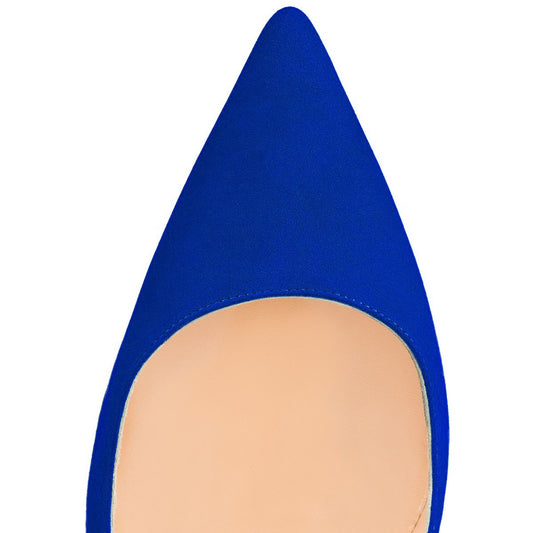 Women's Royal Blue Pointed Toe Office Stiletto Heel Pumps Shoes