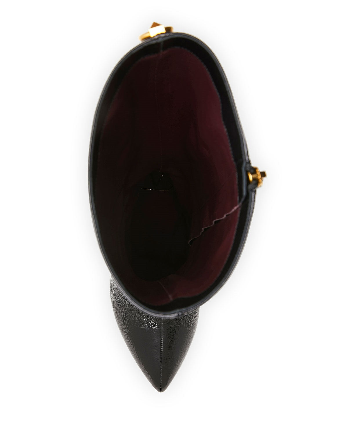 Black Chunky Heel Pointy Toe Knee High Boots