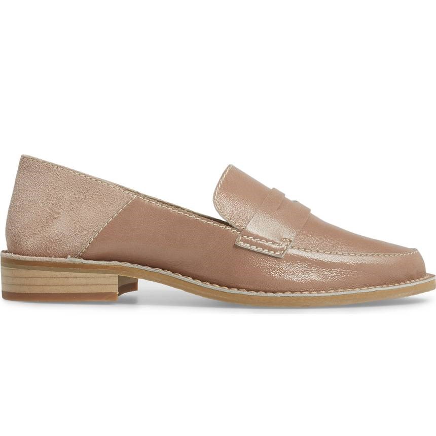 FSJ Patchwork Design Round Toe Flats Penny Loafers for Women