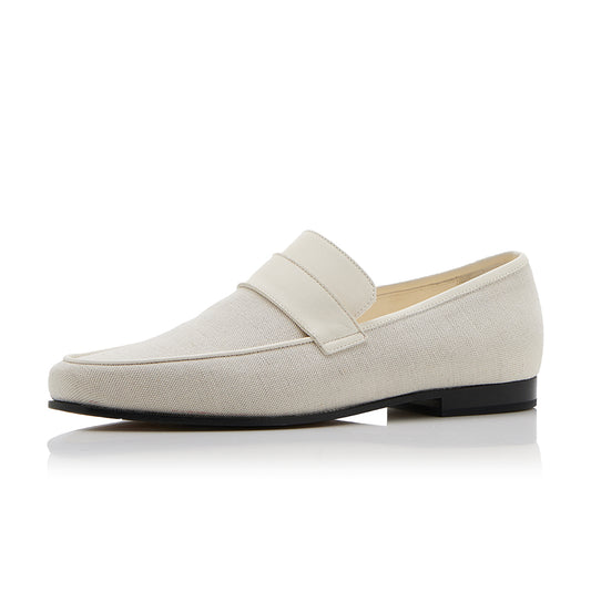 White Vegan Leather Square Toe Chunky Heel Loafers
