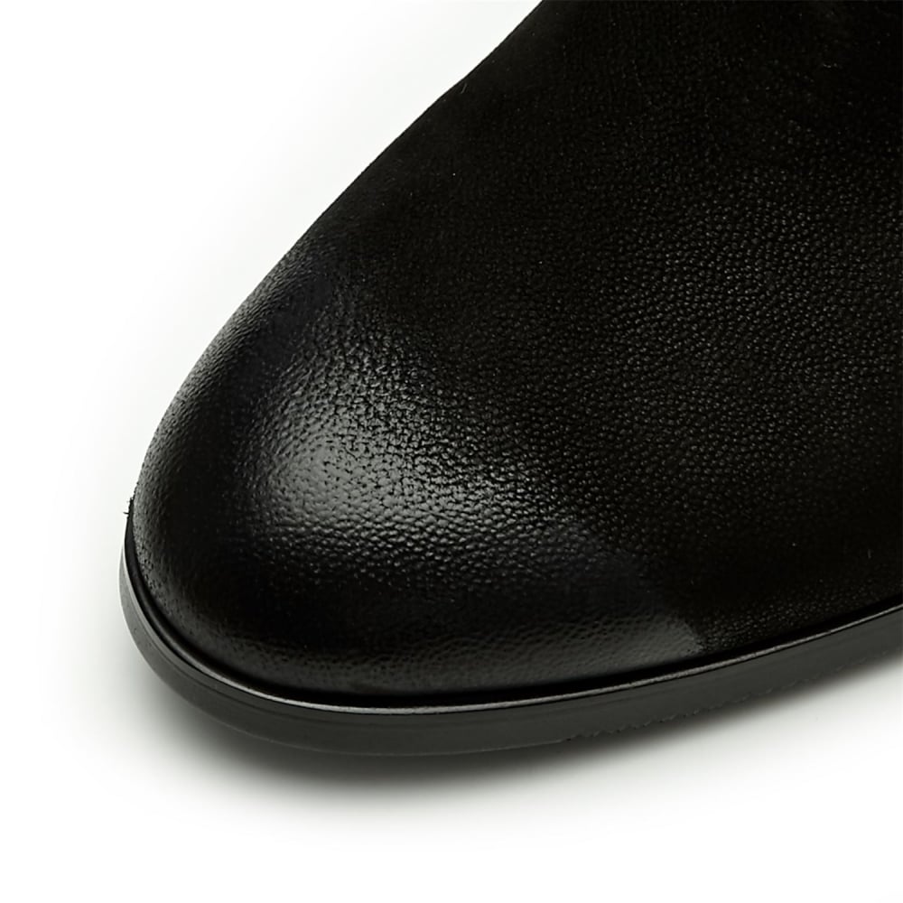 Black & Brown Leopard Print Ankle Boots Round Toe Studs Booties