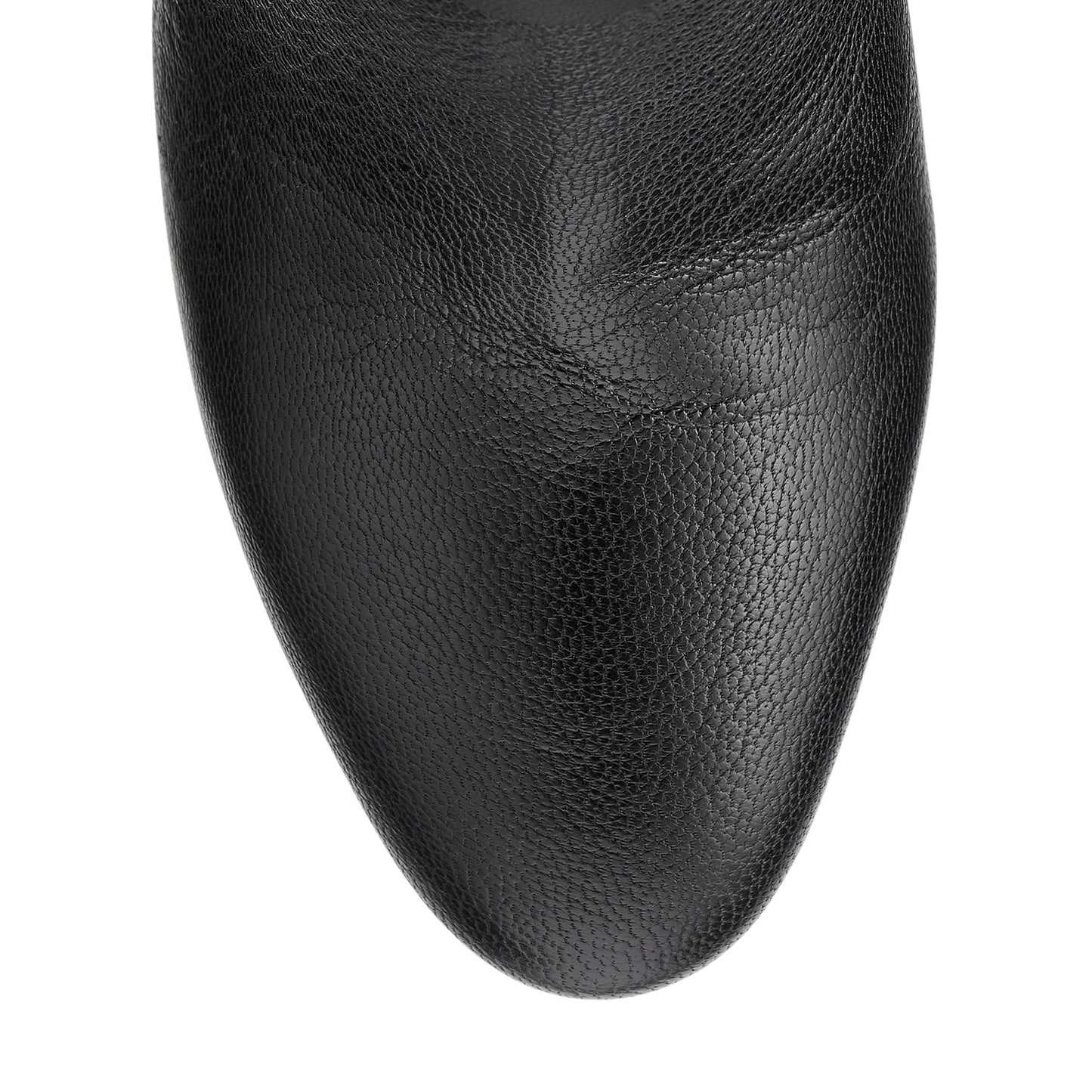 Black Round Toe Decorative Strappy Chunky Heel Ankle Boots