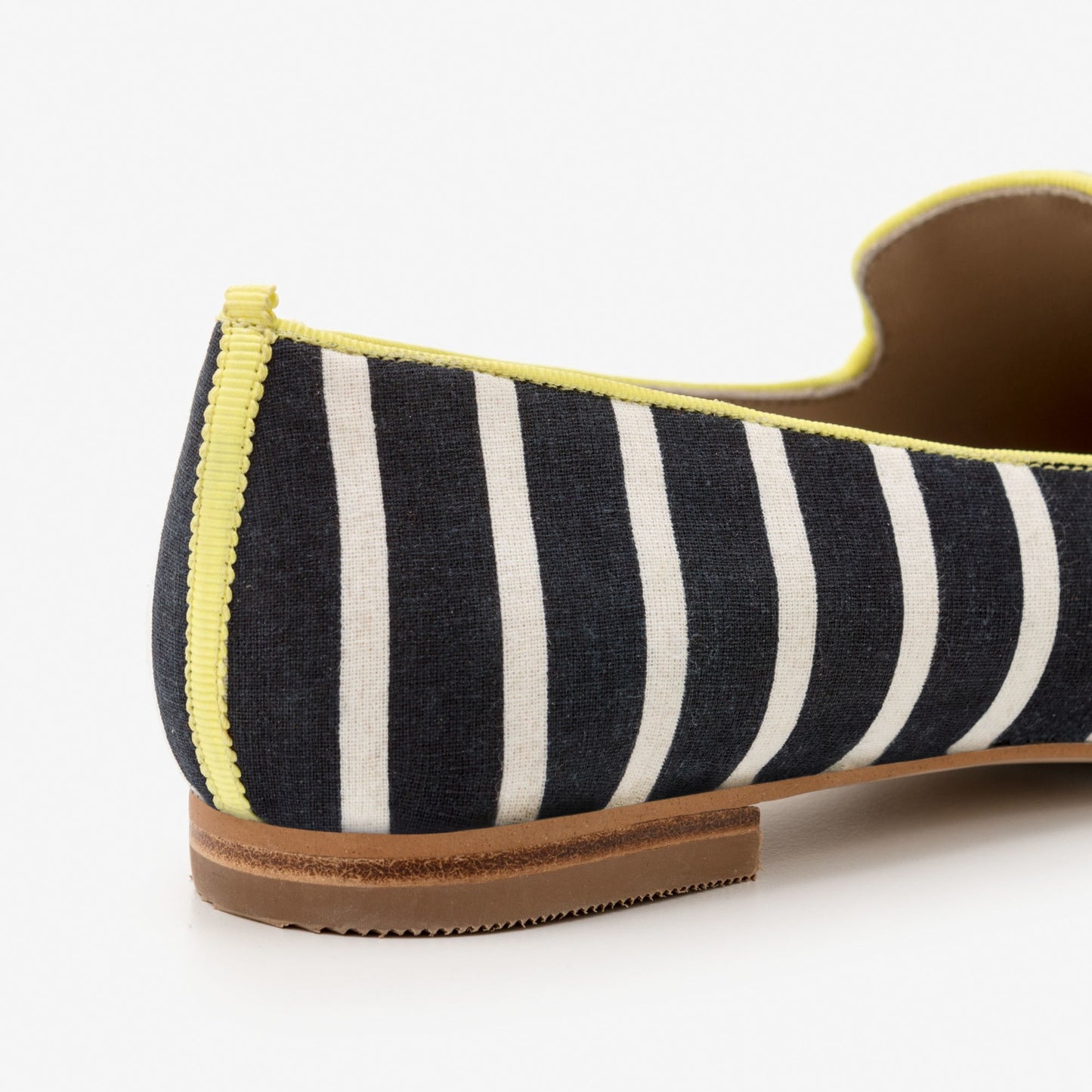 Black and White Striped Flats Yellow Tassel Women's Loafers