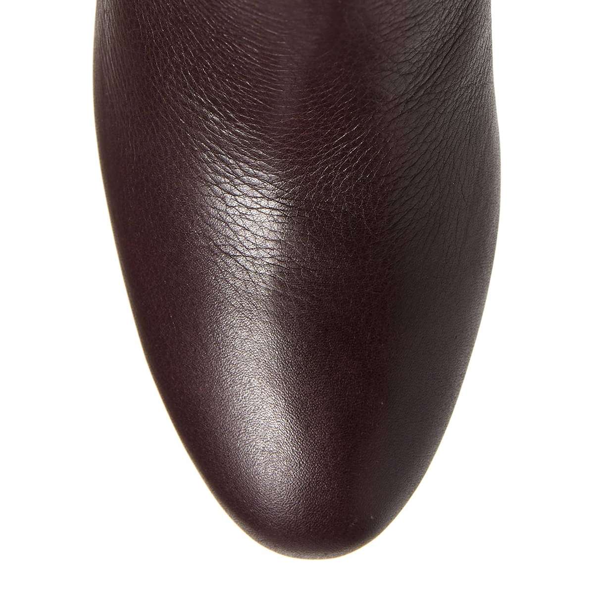 Women's Dark Brown Round Toe Block Heel Knee High Boots