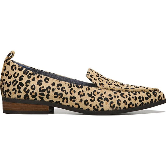 Brown Horse Hair Leopard Print Women's Loafers Comfortable Flats